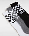 CLASSIC CHECK CREW ÇORAP (3 ÇİFT) Black/White