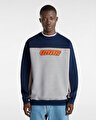 RETRO HOOK AND LOOP LOOSE CREW SWEATSHIRT Dress Blues/Cementheather