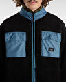 DEBRUSK LOOSE SHERPA TAM BOY FERMUARLI SWEATSHIRT Black/Bluestone