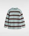 SUZIE STRIPE BİSİKLET YAKA UZUN KOLLU ÜST Gray Mist