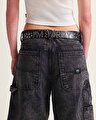 DRILL CHORE LOOSE DENIM ŞORT Stonewash Black