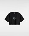 GRINNING FACE SS RELAX CROP TİŞORT Black