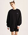 LEFT CHEST II LOOSE CREW SWEATSHIRT Black