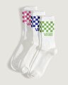 CLASSIC CHECK CREW ÇORAP (3 ÇİFT) Pink Fizz