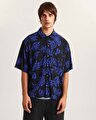 VAN DOREN PRINTED CAMP GÖMLEK Royal Cobalt