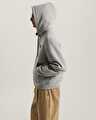 STRETCH LOGO FERMUARLU SWEATSHIRT Cement Heather