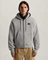 STRETCH LOGO FERMUARLU SWEATSHIRT Cement Heather