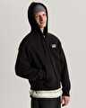 STRETCH LOGO FERMUARLU SWEATSHIRT Black/White