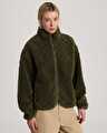 QUEENS HIGH PILE CEKET Mossy Olive