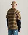 STRIPE RINGER LOOSE TİŞÖRT Olive Brown