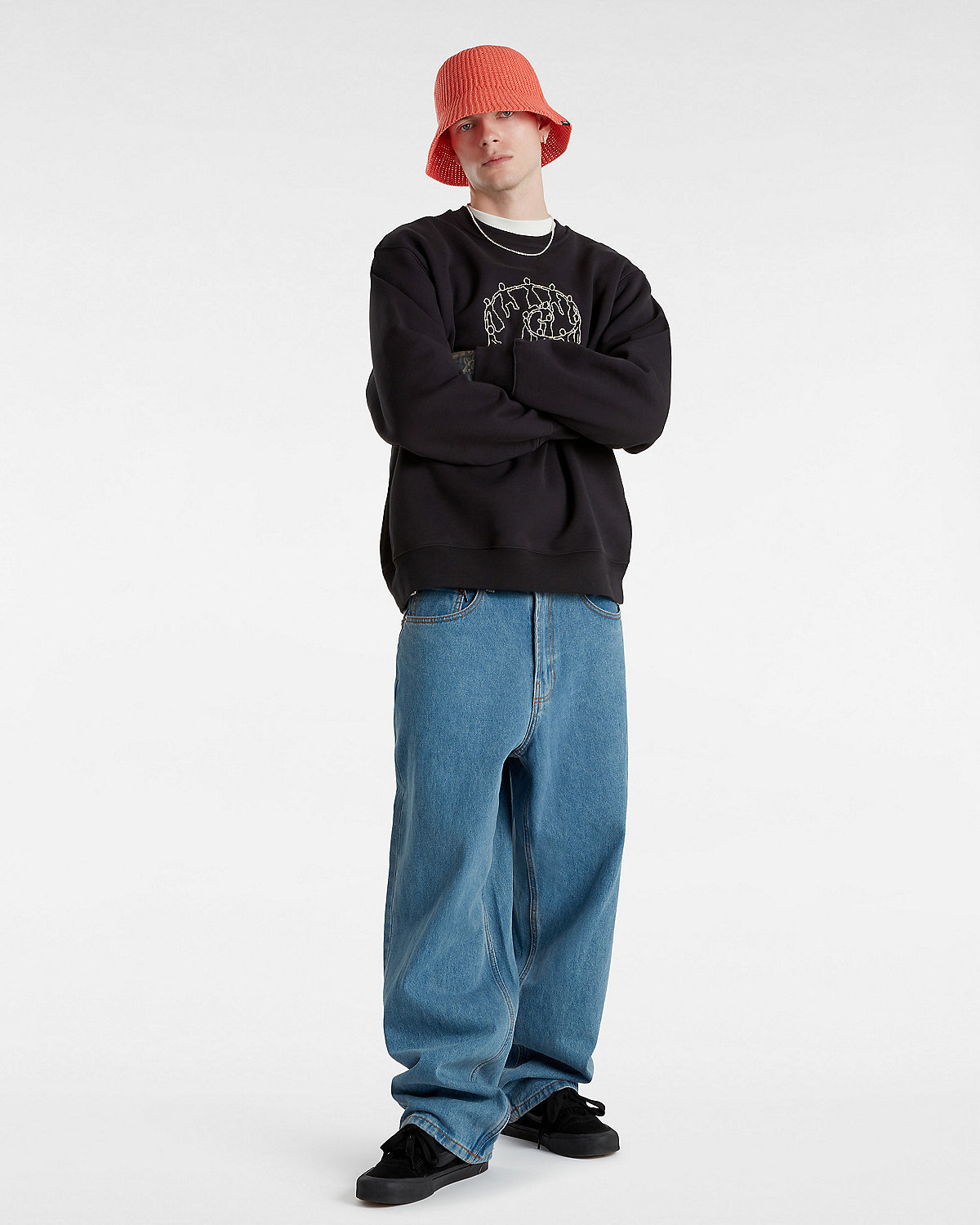 SKATE HOLD HANDS PULLOVER SWEATSHIRT Black Vans Turkiye