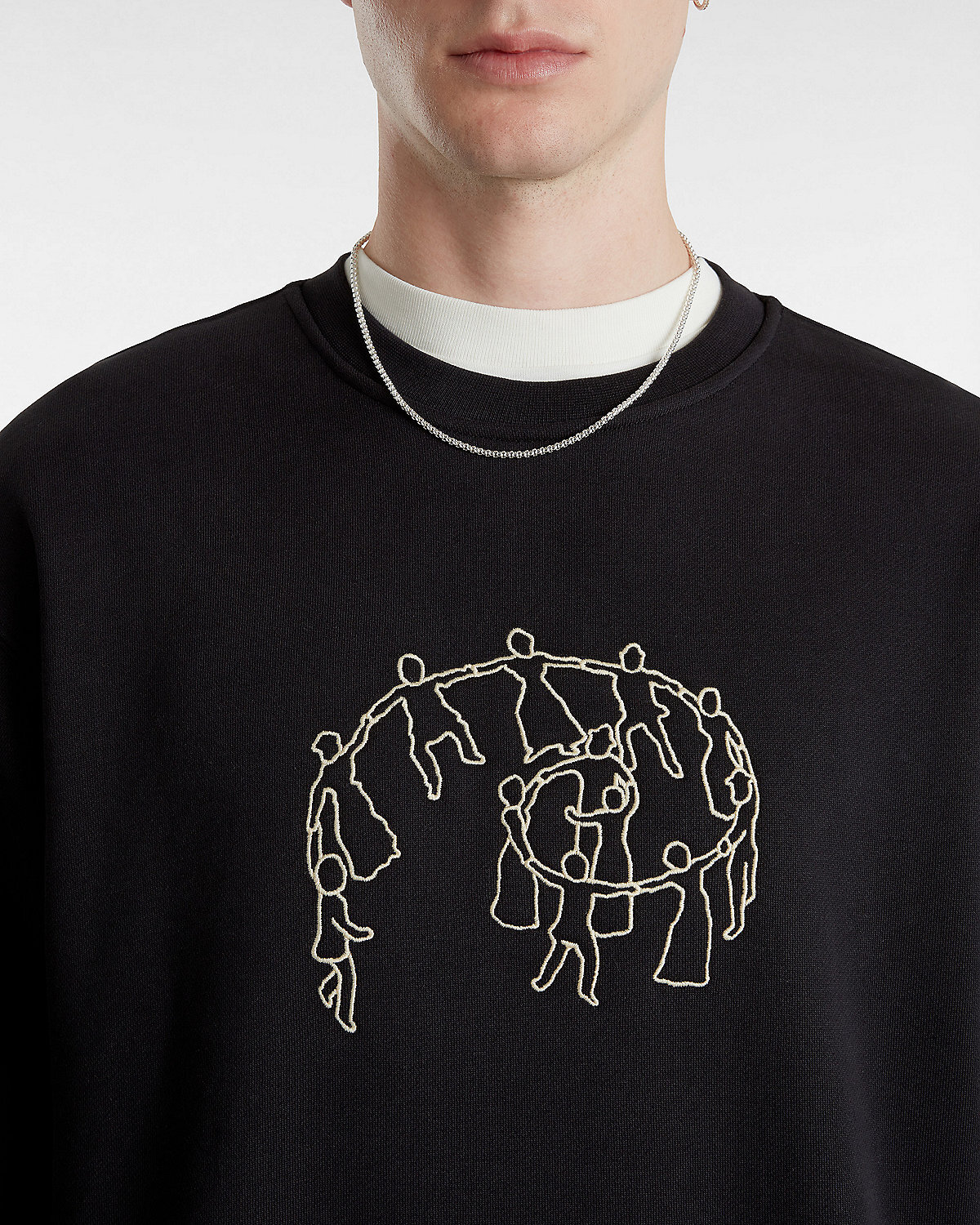 SKATE HOLD HANDS PULLOVER SWEATSHIRT Black Vans Turkiye