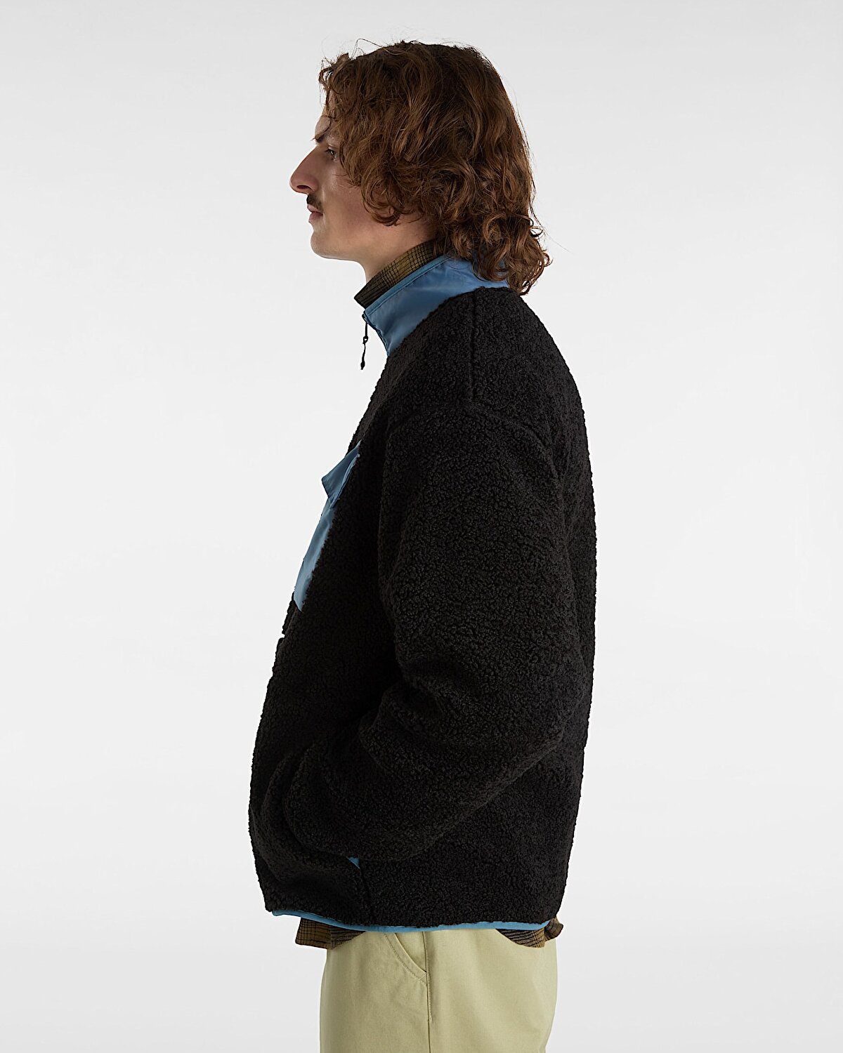 DEBRUSK LOOSE SHERPA TAM BOY FERMUARLI SWEATSHIRT