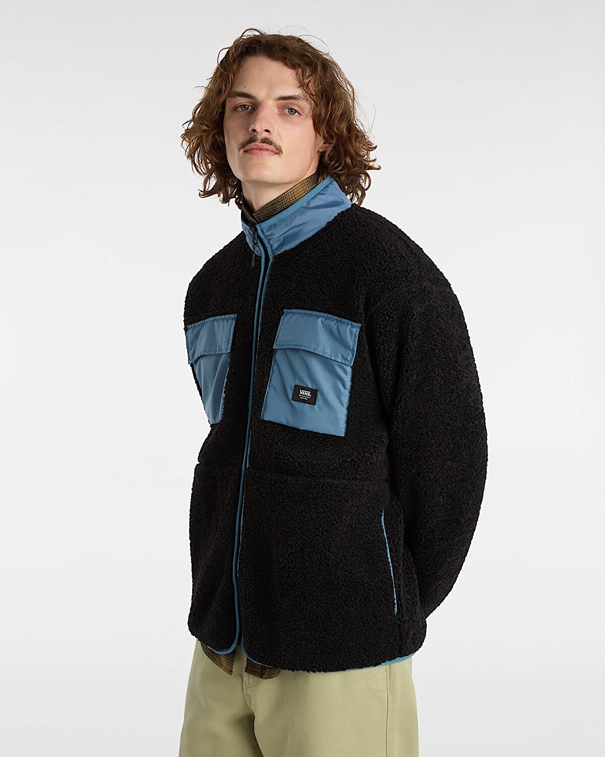 DEBRUSK LOOSE SHERPA TAM BOY FERMUARLI SWEATSHIRT