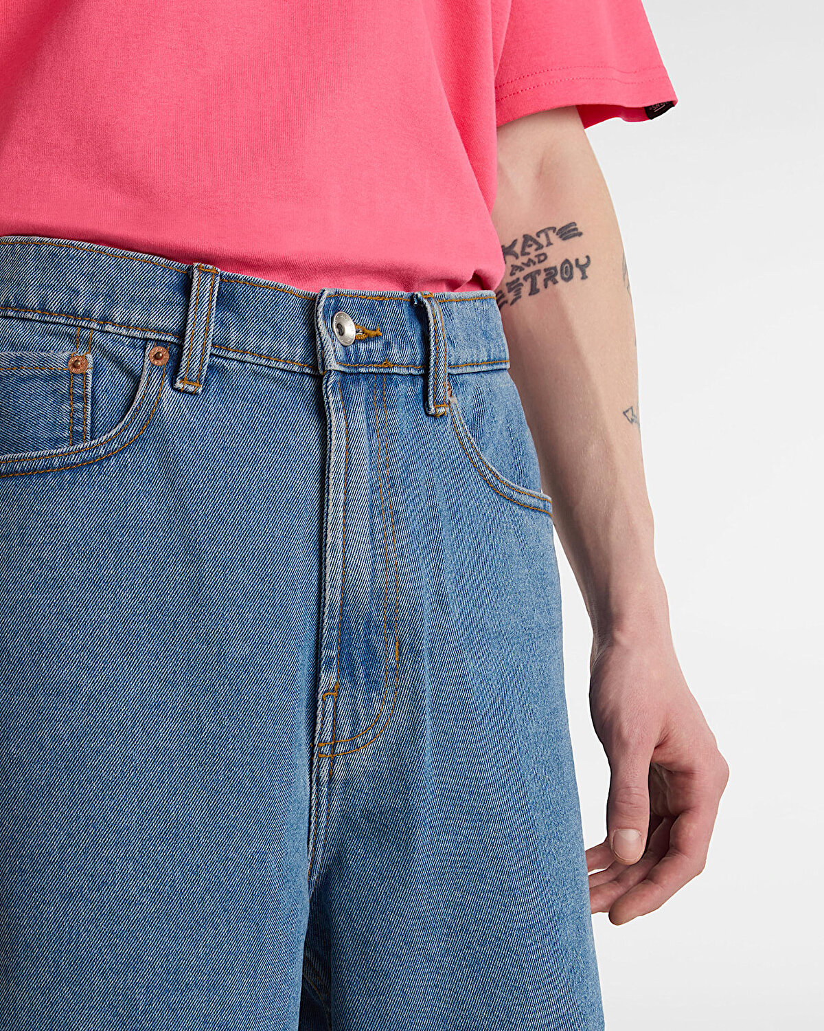 CHECK-5 BAGGY DENIM ŞORT