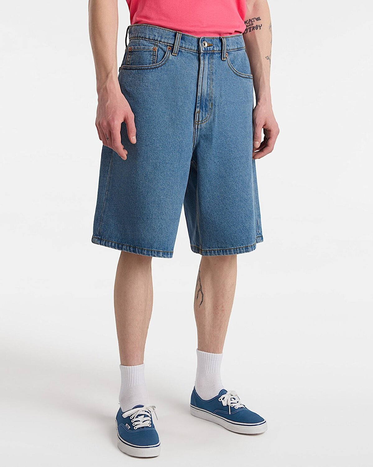 CHECK-5 BAGGY DENIM ŞORT