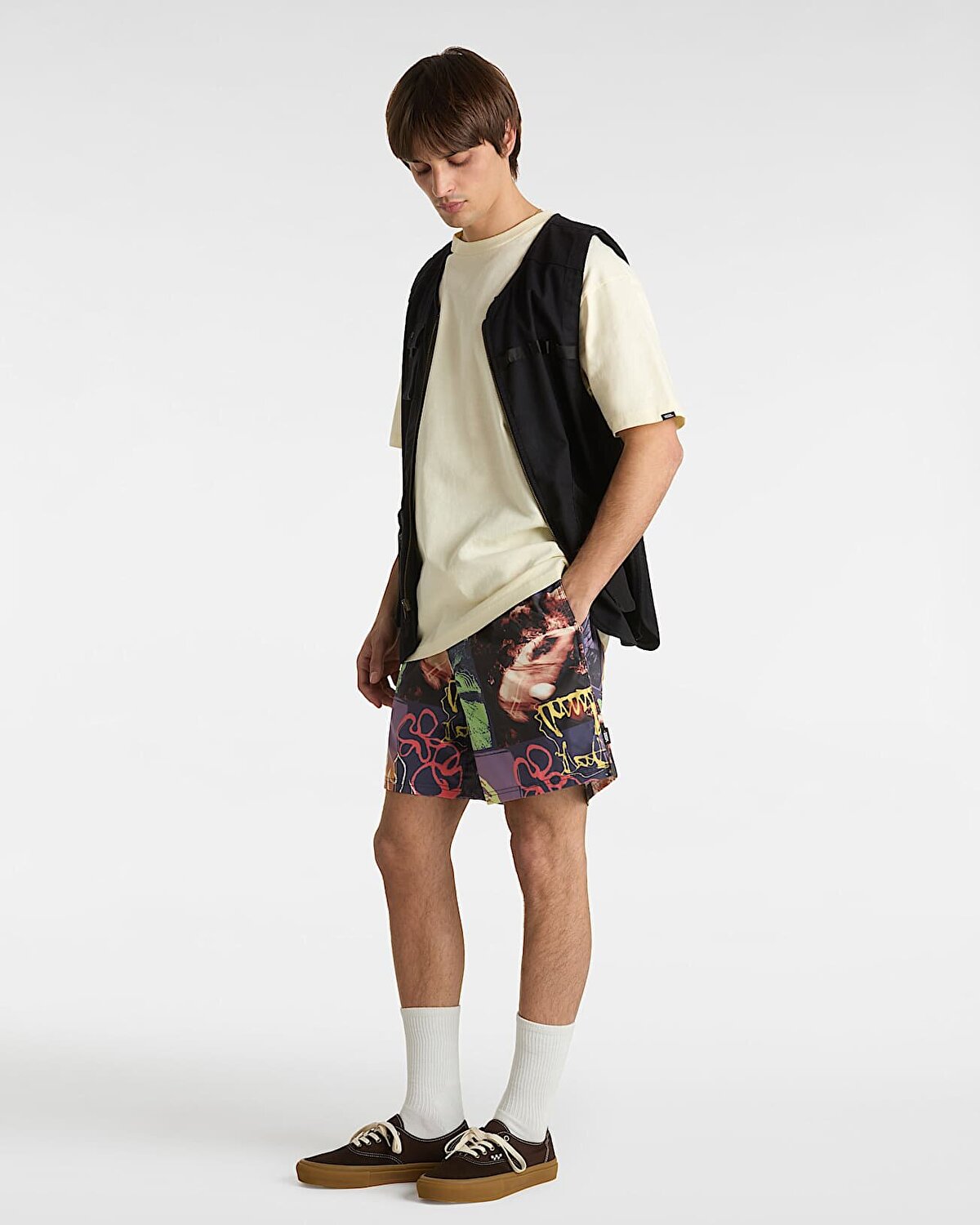 PRIMARY CRAZY PRINT LOOSE ELASTIC ŞORT