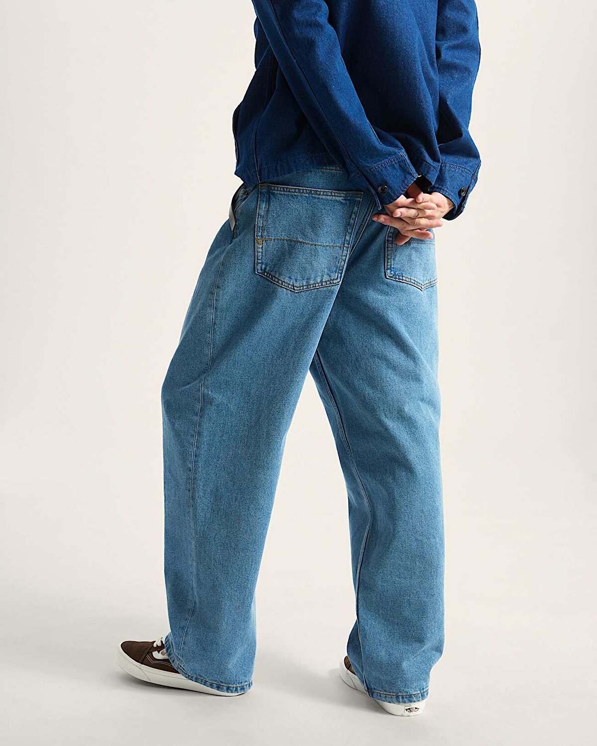 CHECK-5 BAGGY DENIM PANTOLON