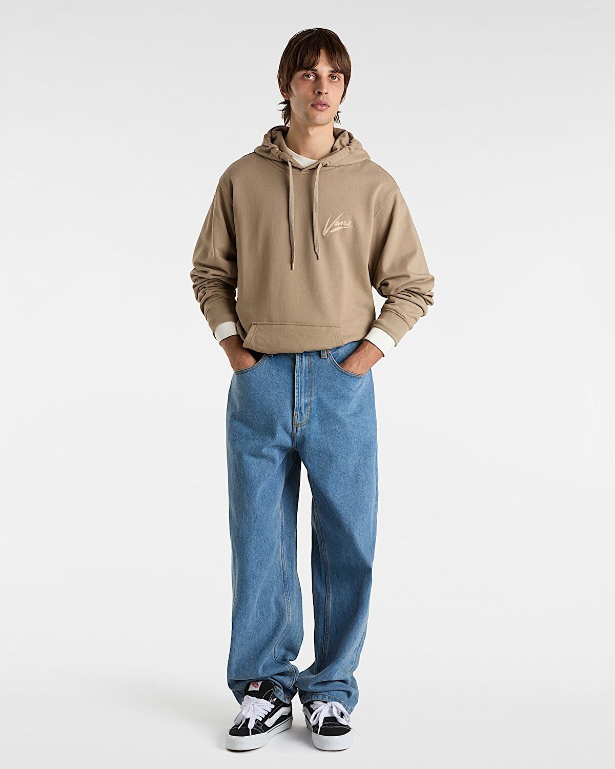 BRUSH SCRIPT LOOSE FT KAPÜŞONLU ÜST