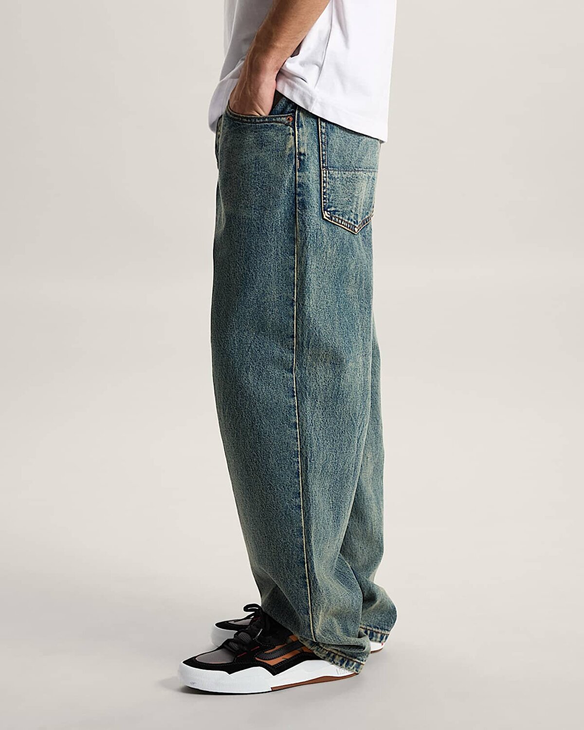 CHECK-5 LOOSE DENIM PANTOLON