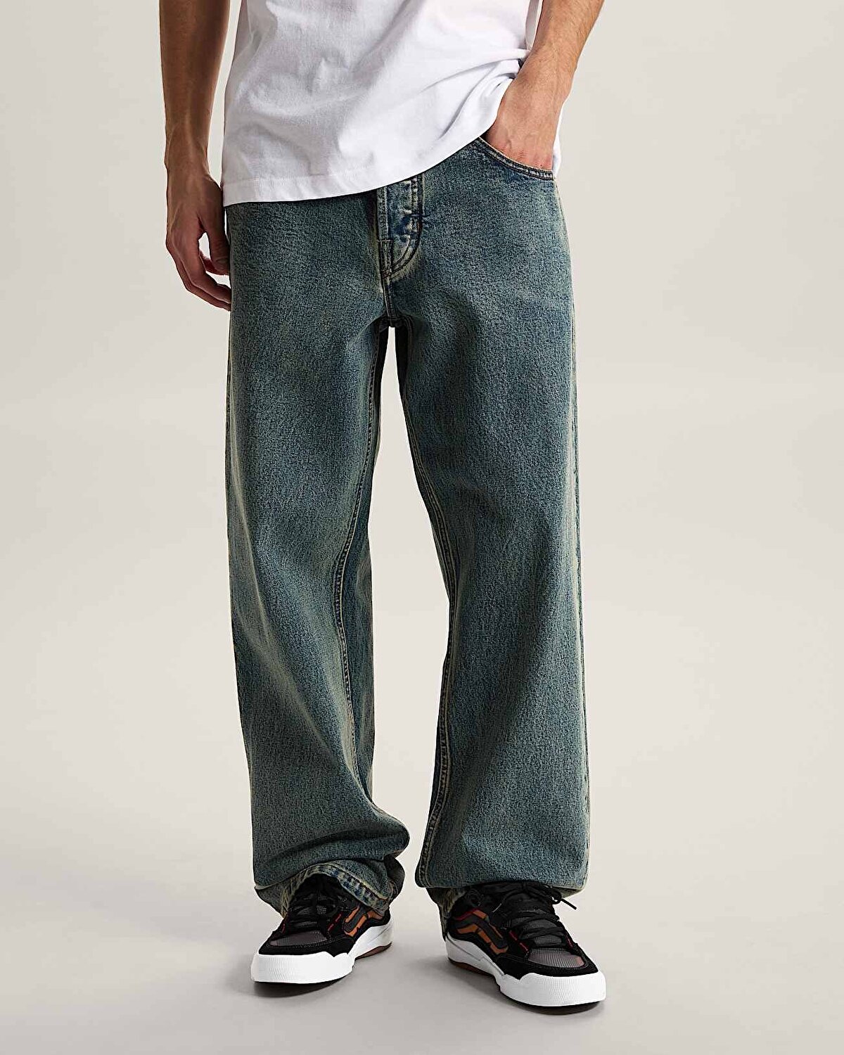CHECK-5 LOOSE DENIM PANTOLON