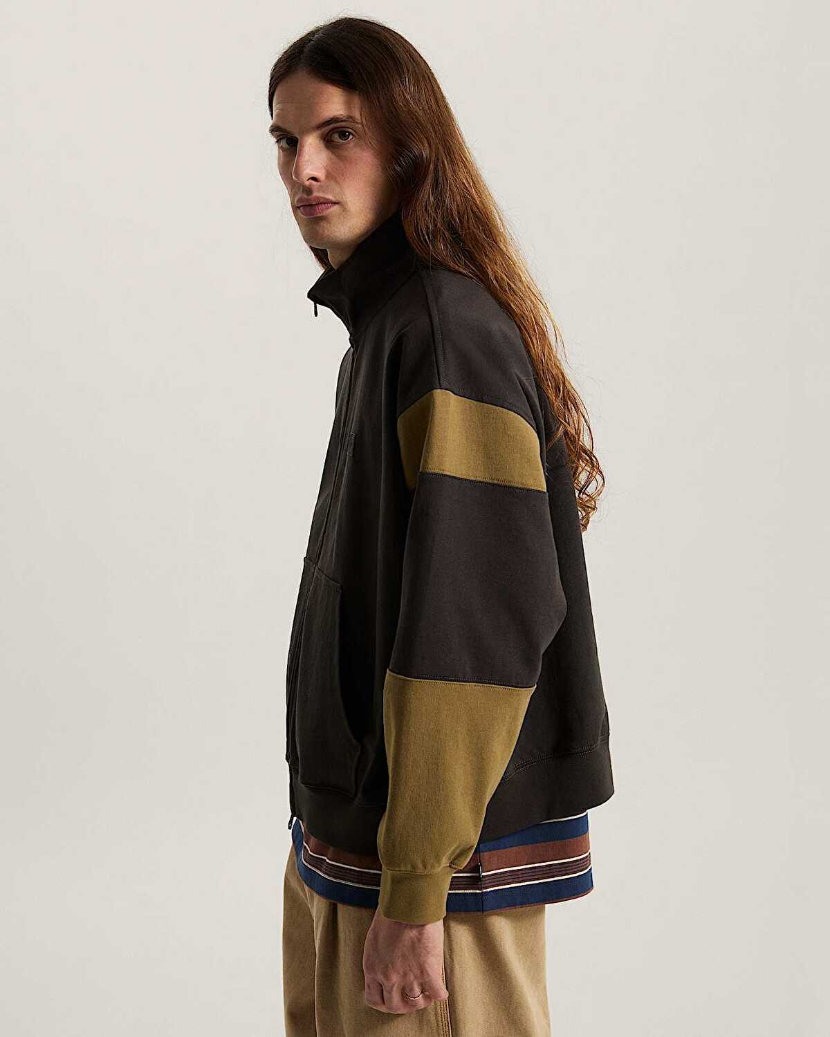 RETRO SPORT MOCK NECK FERMUARLI SWEATSHIRT