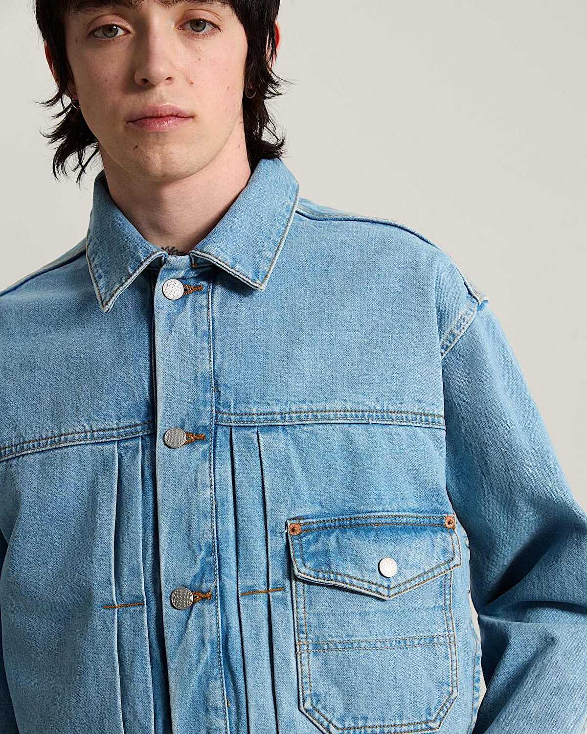 CHECK 5 DENIM TRUCKER CEKET