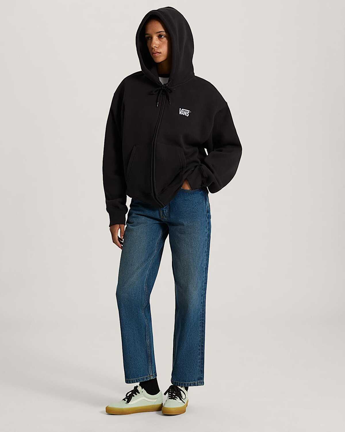 STRETCH LOGO FERMUARLU SWEATSHIRT