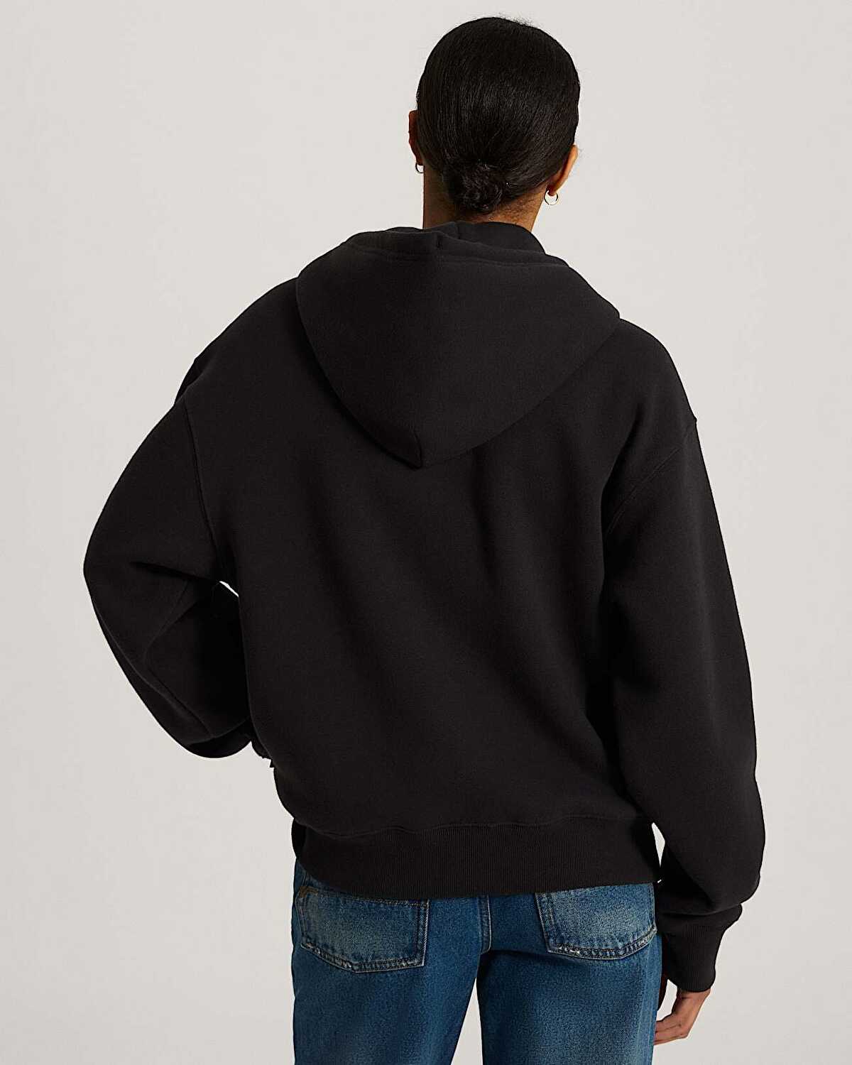 STRETCH LOGO FERMUARLU SWEATSHIRT
