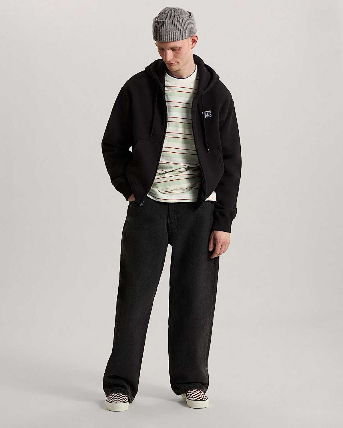 STRETCH LOGO FERMUARLU SWEATSHIRT