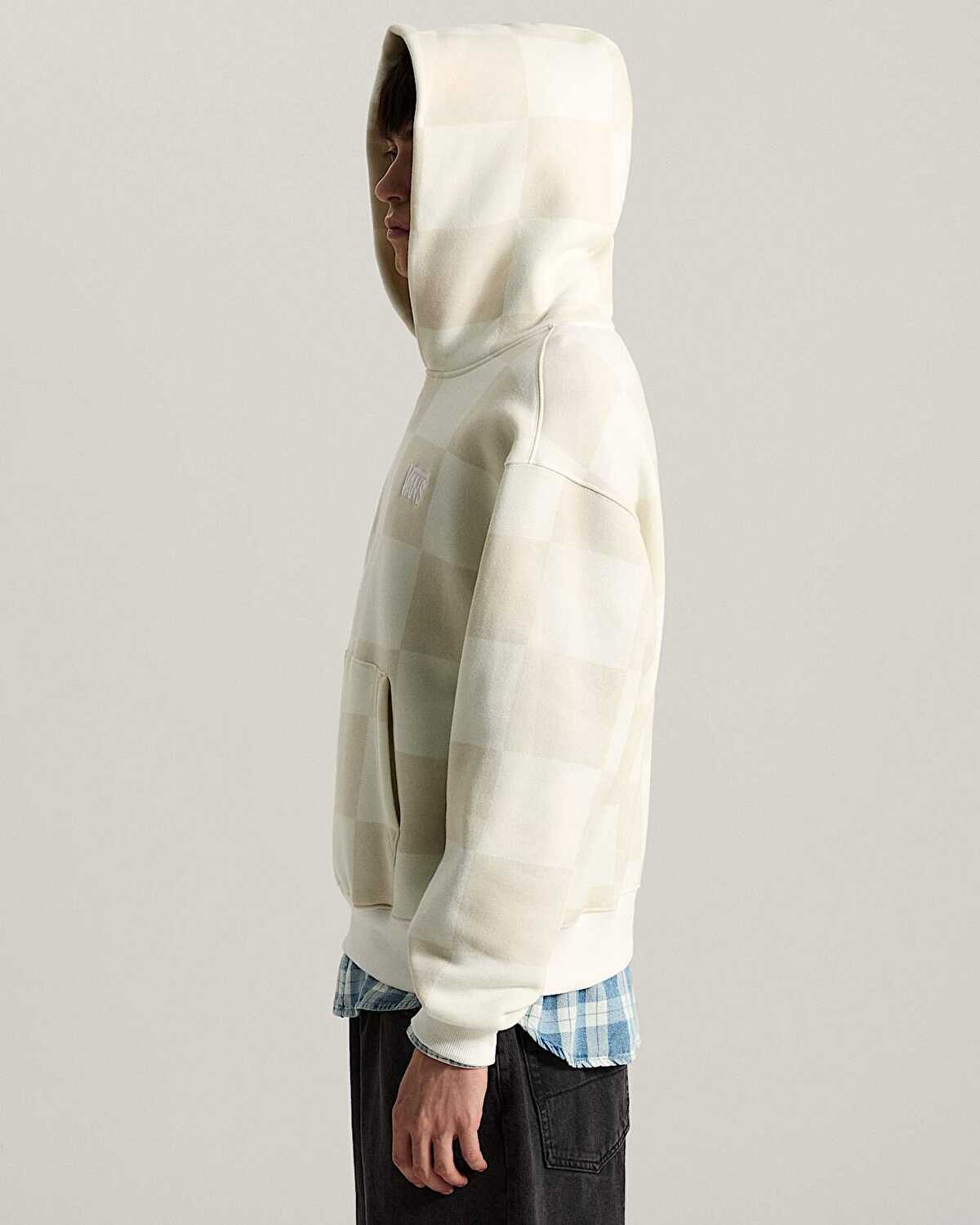 TONAL CHECK STRETCH LOGO KAPÜŞONLU ÜST