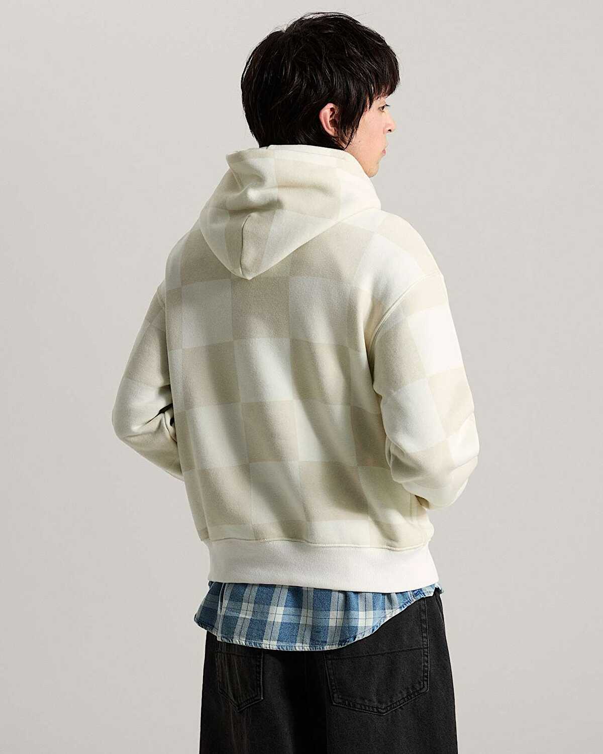 TONAL CHECK STRETCH LOGO KAPÜŞONLU ÜST