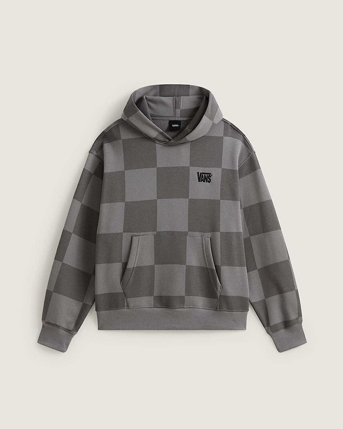 TONAL CHECK STRETCH LOGO KAPÜŞONLU ÜST