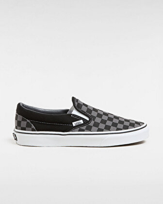 CHECKERBOARD CLASSIC SLIP-ON AYAKKABI (Checkerboard) Black/Pewter