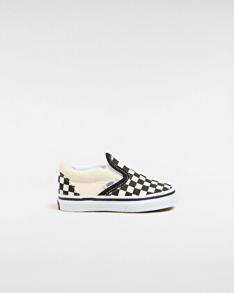 KÜÇÜK ÇOCUK CHECKERBOARD SLIP-ON AYAKKABI (1-4 YAŞ) Black And White Checker/White