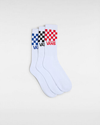 CLASSIC CHECK CREW ÇORAP (3 ÇİFT) White