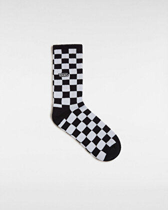 CHECKERBOARD UZUN ÇORAP (1 ÇİFT) Black/White