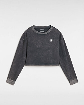 OVAL WASH LS RELAX CROP TİŞÖRT Black
