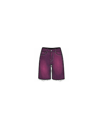SIRELLE OVER-DYED CUT-OFF ŞORT Cherries Jubilee
