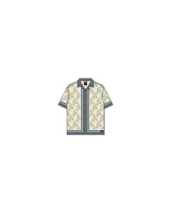 BLAZE BORDER SS WOVEN GÖMLEK Lemon Icing/Stormy Wthr
