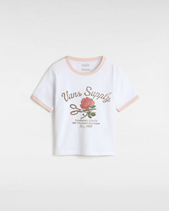 KIZ ÇOCUK SUPPLY BOUTIQUE RINGER TİŞÖRT (8-14 YAŞ) White/Sepia Rose