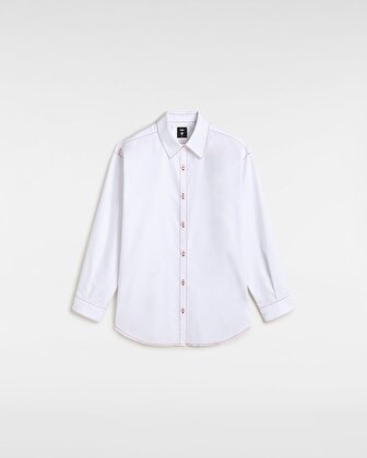 GILLIAN GRAPHIC BUTTON DOWN GÖMLEK White