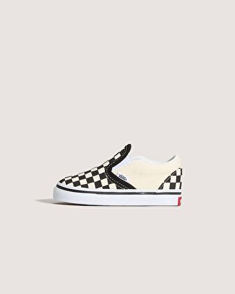KÜÇÜK ÇOCUK CHECKERBOARD SLIP-ON AYAKKABI (1-4 YAŞ) Black And White Checker/White