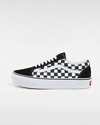 CHECKERBOARD OLD SKOOL PLATFORM AYAKKABI (Checkerboard) Black/True White