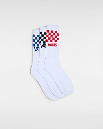 CLASSIC CHECK CREW ÇORAP (3 ÇİFT) White