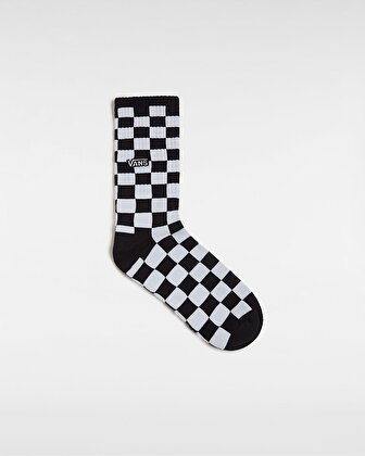 CHECKERBOARD UZUN ÇORAP (1 ÇİFT) Black/White