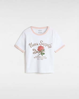 KIZ ÇOCUK SUPPLY BOUTIQUE RINGER TİŞÖRT (8-14 YAŞ) White/Sepia Rose
