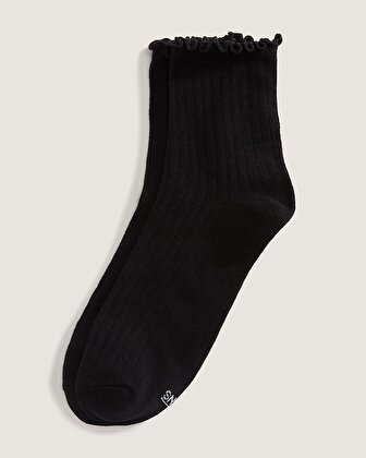 LETTUCE HAVE IT HALF CREW ÇORAP (1 ÇIFT) Black