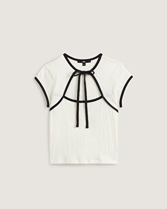 KARI TIE NECK TİŞÖRT Classic White/Black