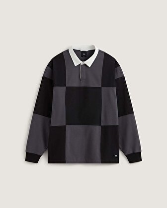 GRANT CHECKERBOARD RUGBY KNIT TİŞÖRT Black